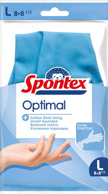 Spontex Optimal Natural Latex Gloves, L, 1 pair