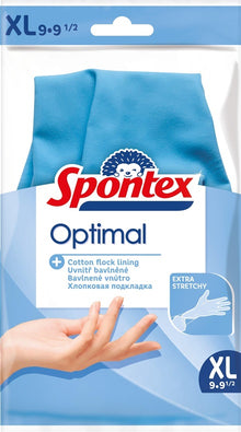 Spontex Optimal Latex Gloves, XL, Blue, 1 pair