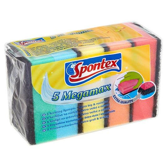 Kempinės-šveistukai Spontex Megamax, įvairių spalvų, 5 vnt.