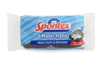 Metalowe zmywaki z mydłem Spontex Hallo, 6 szt.