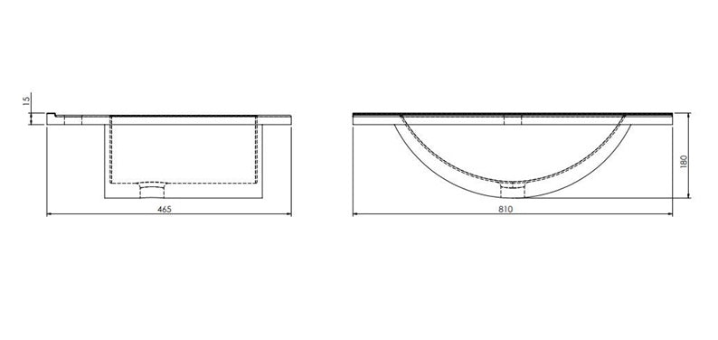 Umywalka DEFTRANS PLAN 1724, 800×440 mm