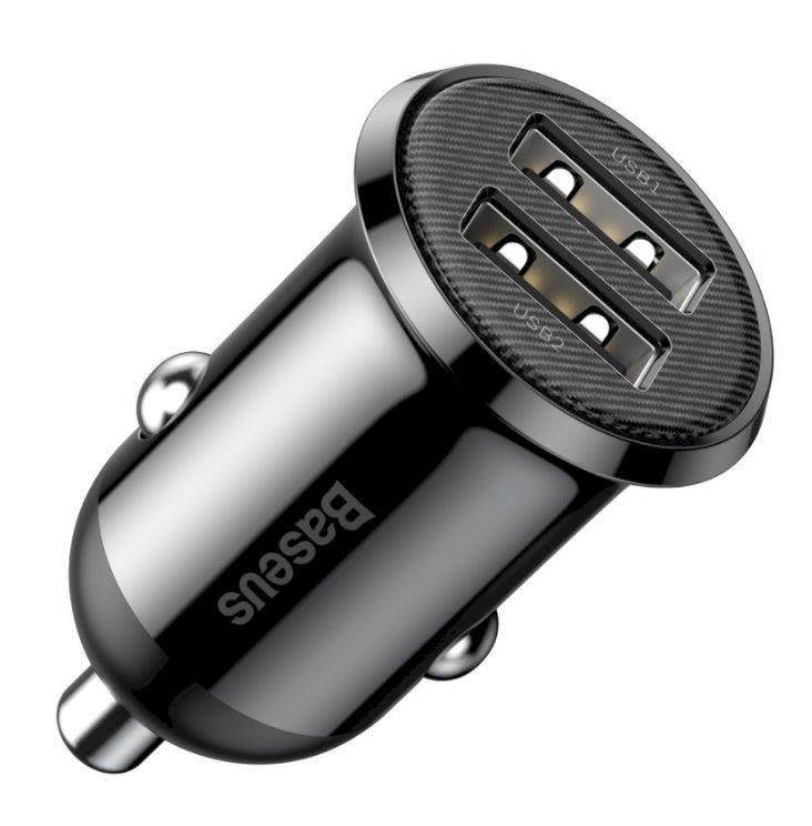 Charger Baseus Grain Pro CCALLP-01, 2 x USB, black