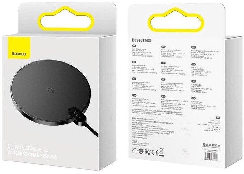 Įkroviklis Baseus Digital LED Wireless, juoda