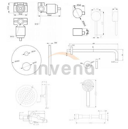 Concealed shower system Invena Dafni BS-88-014-A