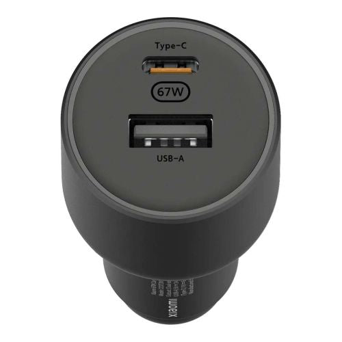 Xiaomi Mi automobilinis įkroviklis 67 W USB-A + Type-C BHR6814GL, juoda spalva