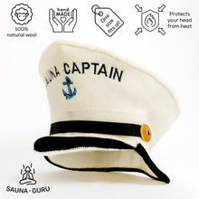 Sauna Hat “Sauna Captain” & “Sauna Boss”100% Wool, Set of 2
