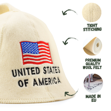 Sauna Hat ‘FLAGS’, 100% Wool