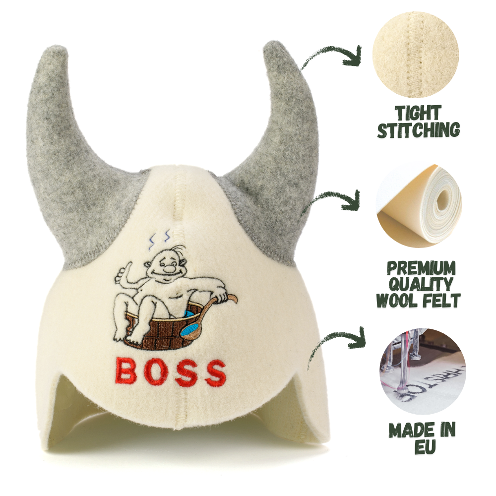 Sauna Hat 'Boss' 100% Wool