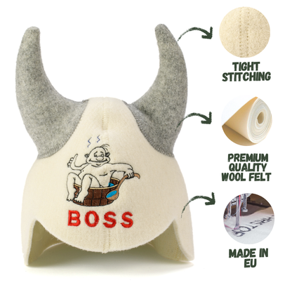 Sauna Hat 'Boss' 100% Wool