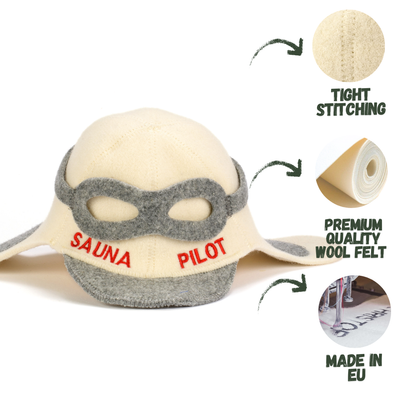 Sauna Hat 'Sauna Pilot' 100% Wool