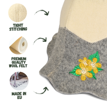 Sauna Hat 'Flowers' 100% Wool