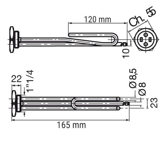 Heating element GNALI BOCIA 413, 1.5 kW V