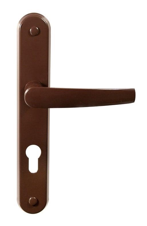 Outdoor door handle Barcz Beta, painted brown