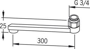 Wylewka baterii Oras 211230, 30 cm