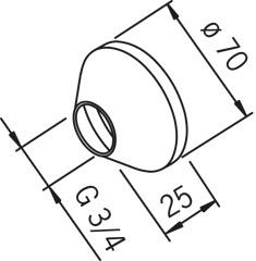 Ekscentrikų dangteliai Oras 203504/2, V 3/4'', 2 vnt.