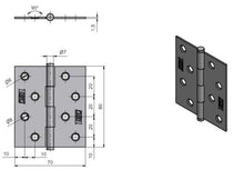 Оконные петли J1 KZ80, 70 x 80 мм, 2 шт.