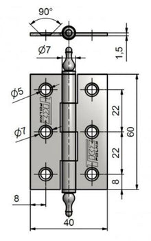 Zawias do drzwi J4 KZ60 UR