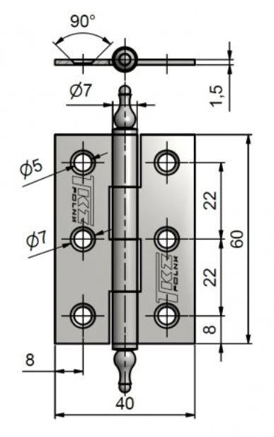 Zawias do drzwi J4 KZ60 UR
