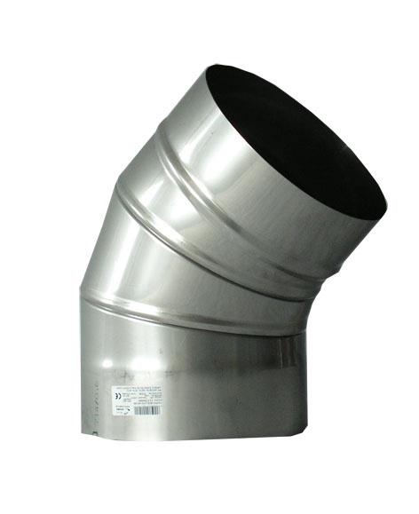 Kaminų alkūnė WADEX 115, D180 mm 45°
