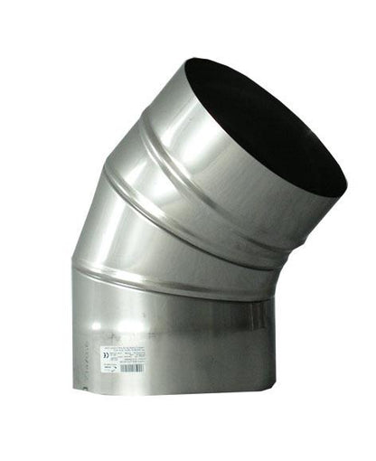 Kaminų alkūnė WADEX 115, D150 mm 45°