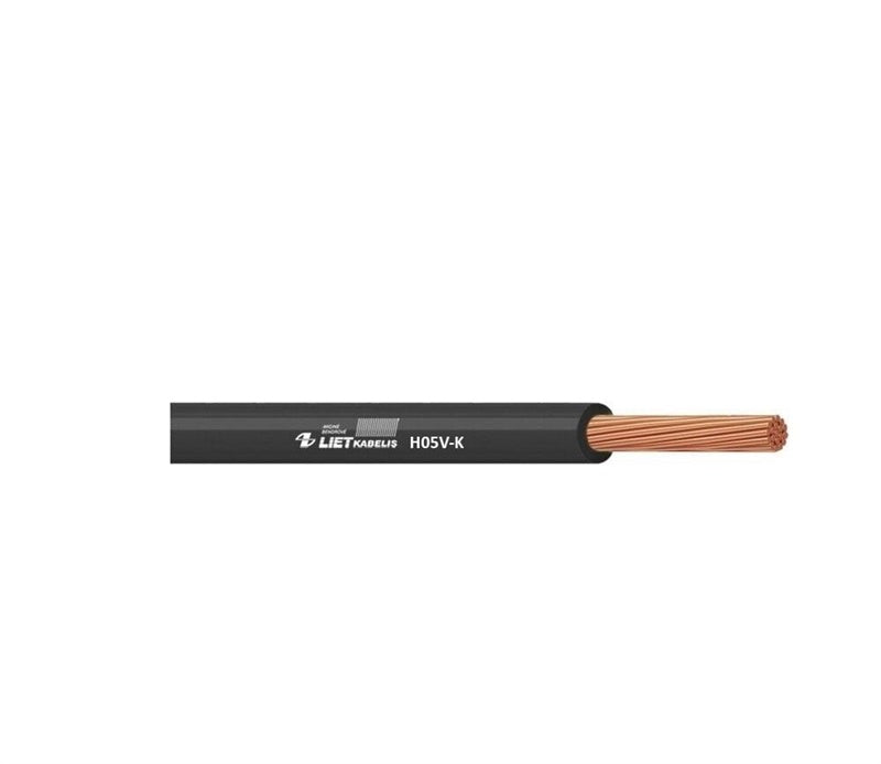 Cable Lietkabelis H05V-K, 1 x 1 mm², black