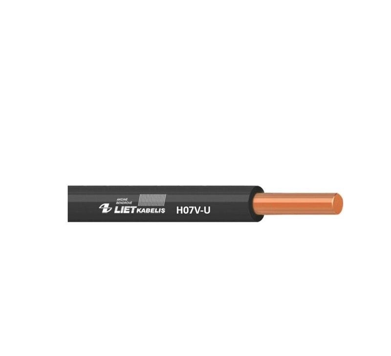 Wire Lietkabelis H07V-U, 1 x 4 mm², black