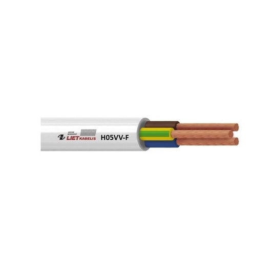 Kabelis Lietkabelis H05VV-F, 4 x 1,5 mm², baltas