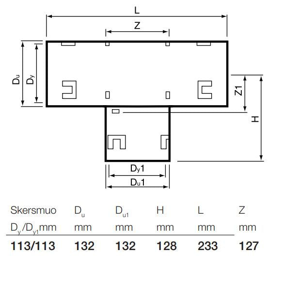 Trójnik rur drenarskich Wavin, Ø 113/113 mm, 90°