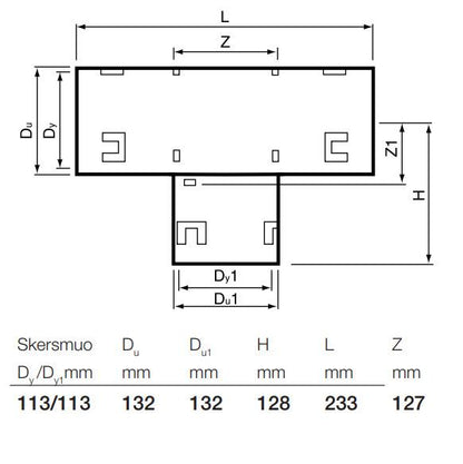 Trójnik rur drenarskich Wavin, Ø 113/113 mm, 90°