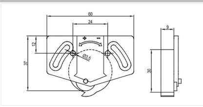 Rejs sliding door rollers, 32 mm