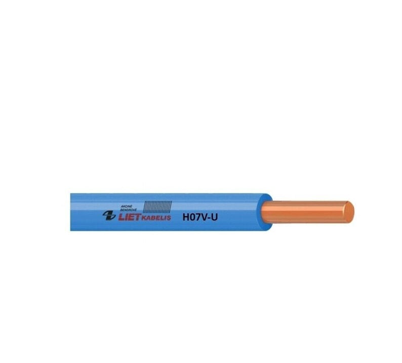 Cable Lietkabelis H07V-U, 1 x 6 mm², blue