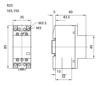 Contactor ETI AC-1, R 25-40, 25A, 3kW