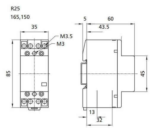 Kontaktorius ETI AC-1, R 25-40, 25A, 3kW
