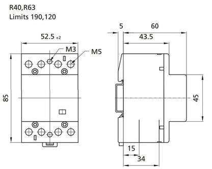 Kontaktorius ETI AC-1, R 40-40, 40 A, 6 kW