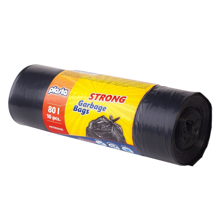 Šiukšlių maišai Plasta Strong, 80 l, 10 vnt., 30MK