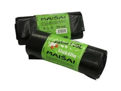 Šiukšlių maišai Plasta Strong, 120 l, 10 vnt., 35MK