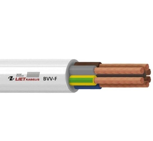 Cable Lietkabelis BVV-F, 5 x 6 mm², white