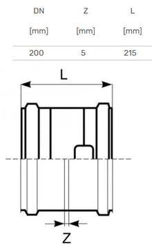 Outdoor sewerage double socket Magnaplast, Ø 200 mm