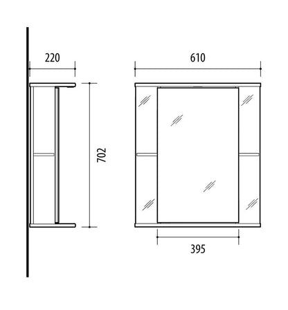 Bathroom cabinet with mirror Riva SV61
