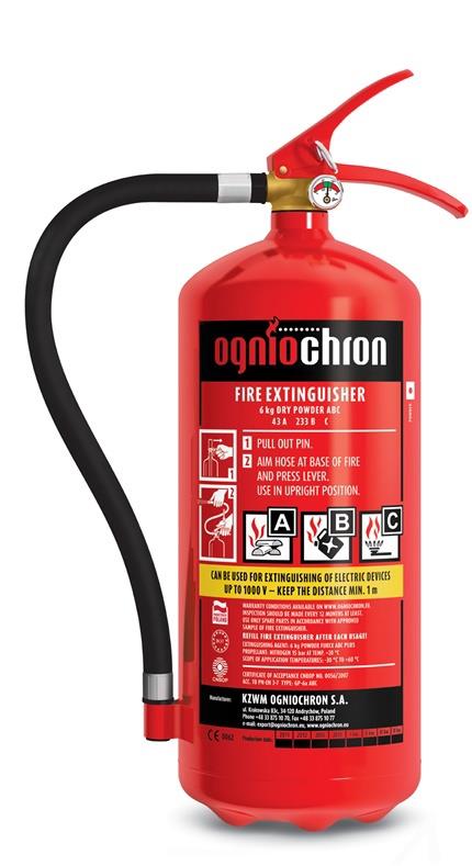 Ogniochron GP-6X ABC Dry Powder Fire Extinguisher, 6 kg