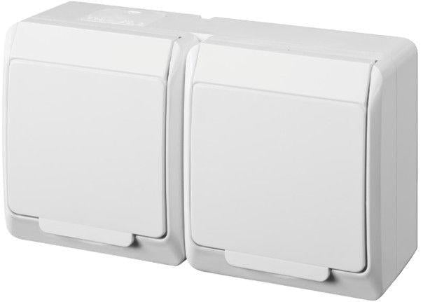 Double socket outlet ELEKTRO-PLAST HERMES, IP44