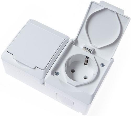 Podwójne gniazdo wtyczkowe ELEKTRO-PLAST HERMES, IP44