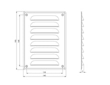 Ventiliacijos grotelės EUROPLAST MR1419ZN, 140 x 190 mm