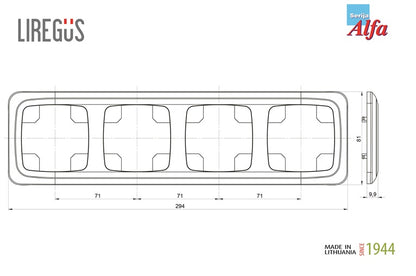 Keturvietis rėmelis LIREGUS ALFA, baltos spalvos