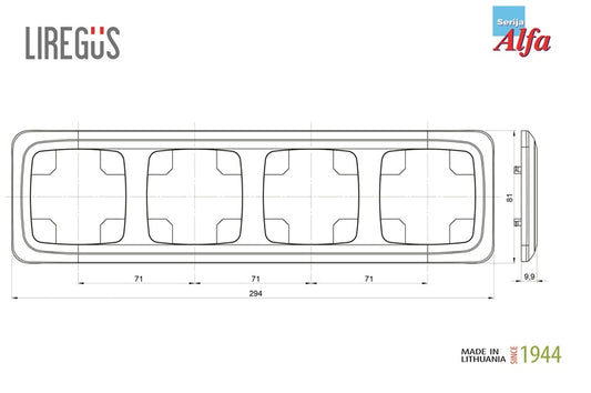 Keturvietis rėmelis LIREGUS ALFA, baltos spalvos