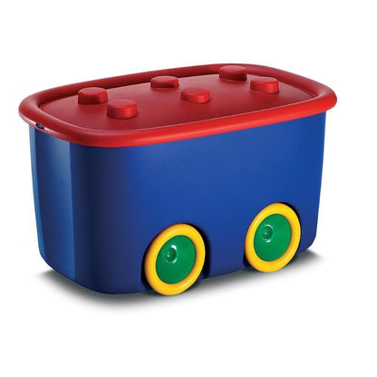 Toy box KIS, 46 l, blue, red, 58×31×38.5 cm