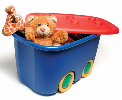 Toy box KIS, 46 l, blue, red, 58×31×38.5 cm