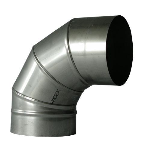 Kaminų alkūnė WADEX 116, D100 mm 90°