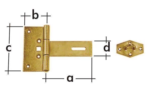 Zatrzask do drzwi Domax 613201/871101, żółty, 150 mm x 100 mm