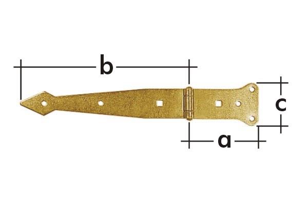 Domax 612301/816301 Gate Hinge, 30 cm, 0.2 cm, gold